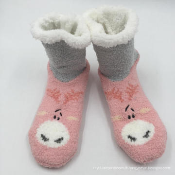 Chaussettes de bottes en microfibre rose